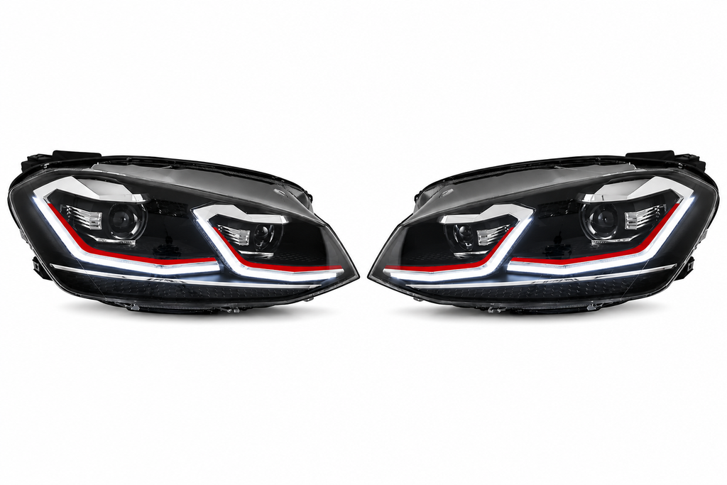 VLAND Plug and Play LED Headlights Redline for 2018–2021 VW Golf MK7.5