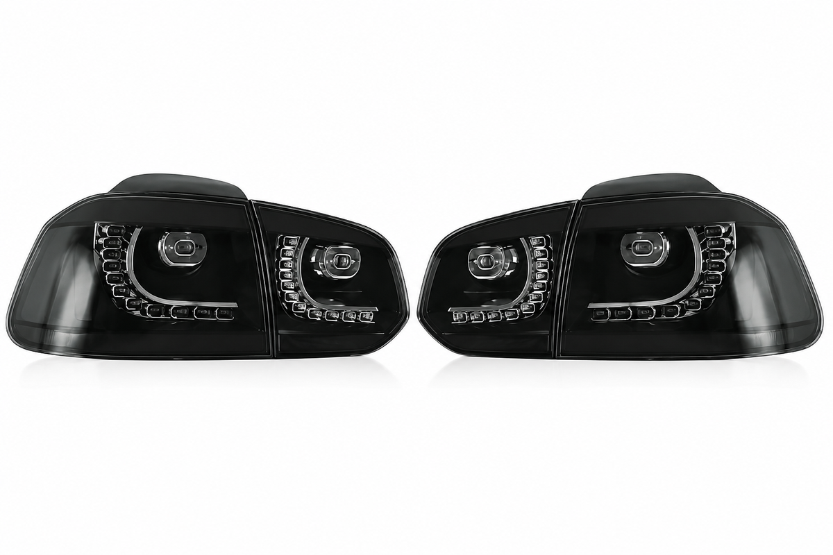 VLAND Plug and Play LED Smoked Tail Lights for 2009–2014 VW Golf 6 MK6