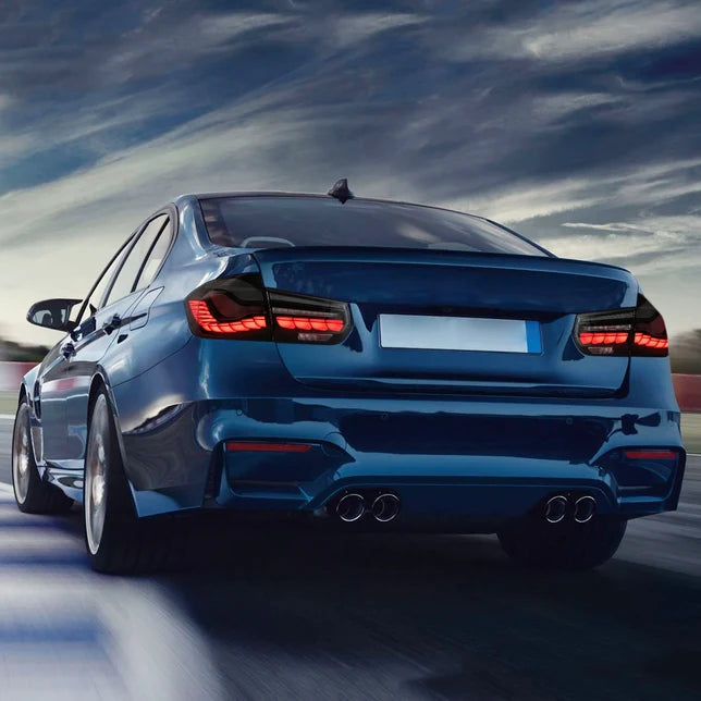 VLAND BMW M3 3 Series F30 F35 F80 Saloon 2012 - 2018 GTS OLED Smoked Tail Lights Plug and Play