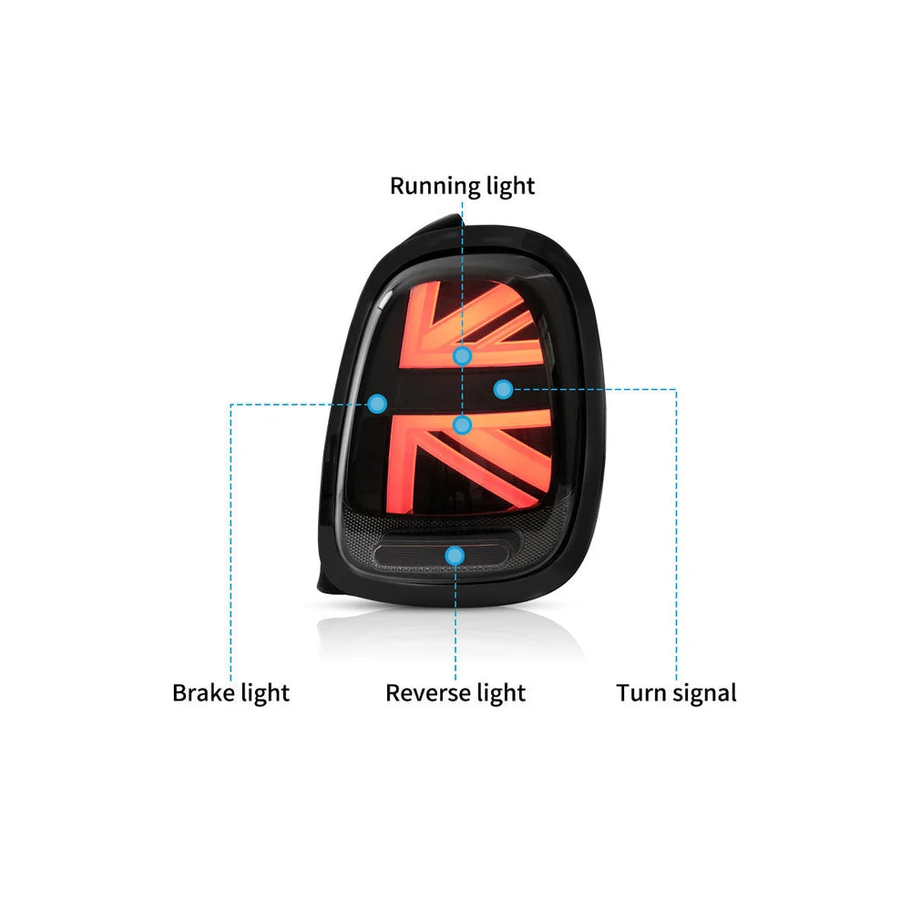 VLAND Mini Cooper F55 F56 F57 2014-2020 Smoked LED Taillights Plug and Play