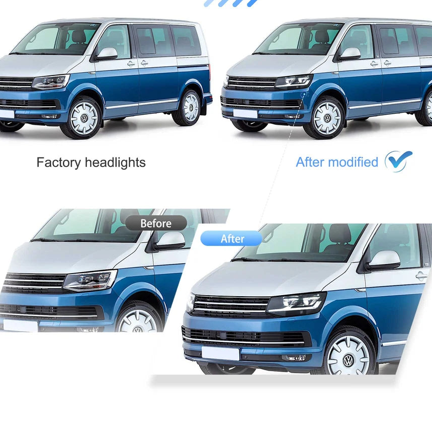 VLAND VW Transporter T6 2015 - 2019 LED Dual Beam Projector Headlights Plug & Play