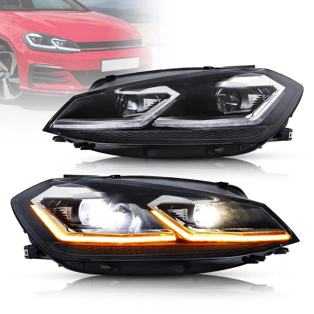 VLAND Plug and Play  LED Headlights for 2018–2021 VW Golf MK7.5
