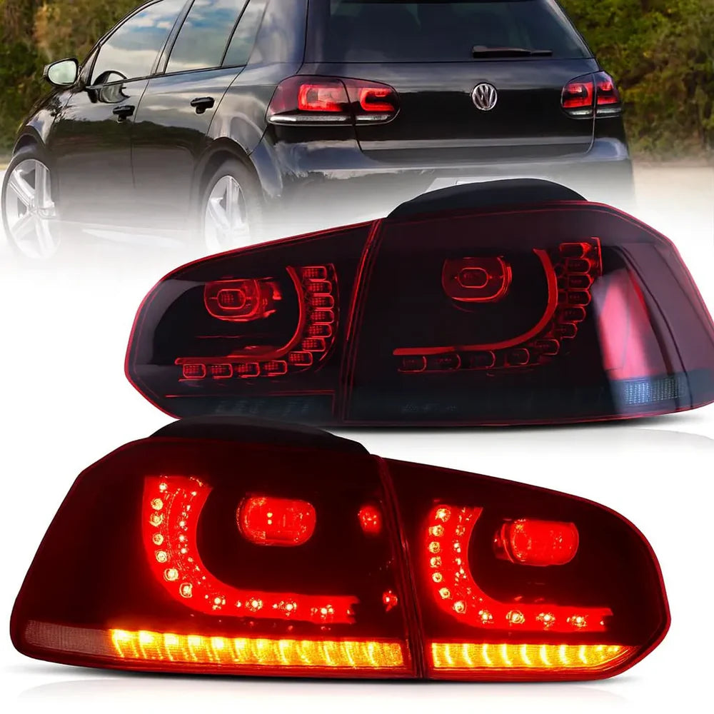 VLAND Plug and Play LED Red Tail Lights for 2009–2014 VW Golf 6 MK6