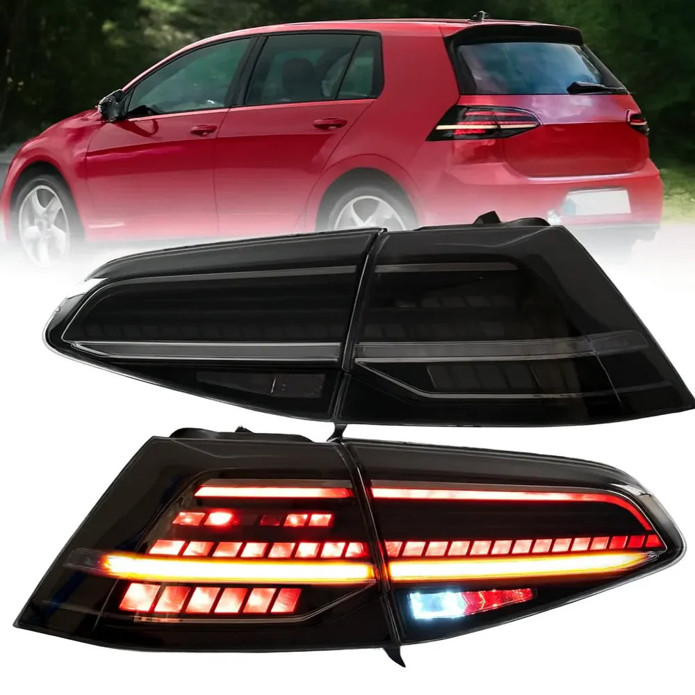 VLAND Plug and Play LED Smoked Tail Lights for 2013–2019 VW Golf MK 7 MK7.5