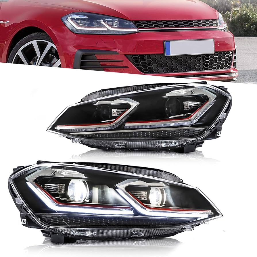 VLAND Plug and Play LED Redline Headlights for 2013–2017 VW Golf 7 MK7