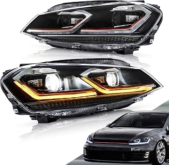 VLAND Plug and Play LED Redline Headlights for 2013–2017 VW Golf 7 MK7