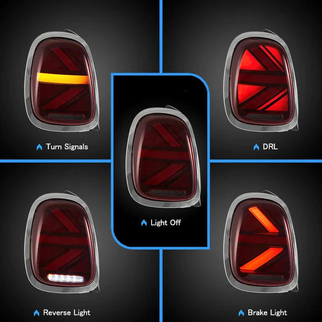 VLAND Mini Cooper F55 F56 F57 2014-2020 Red LED Taillights Plug and Play