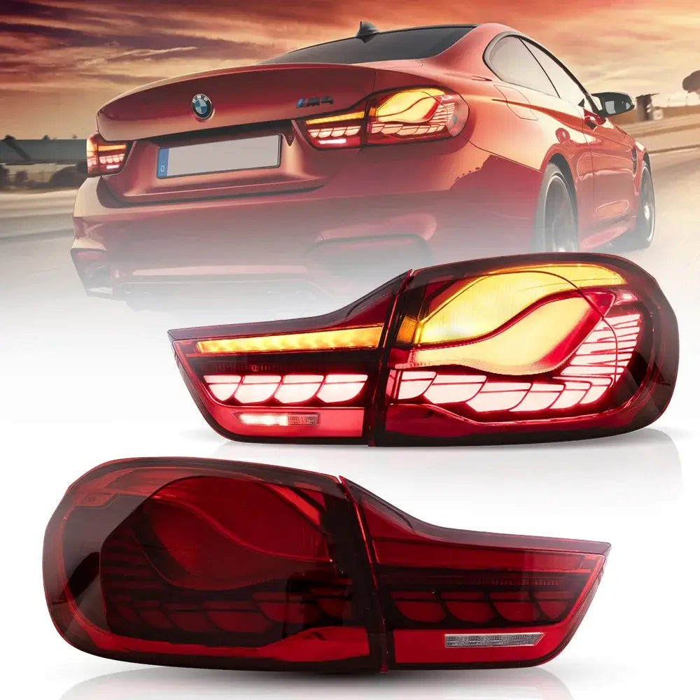 VLAND BMW 4 Series M4 2014 - 2024 OLED GTS Red LED Tail Lights Plug and Play