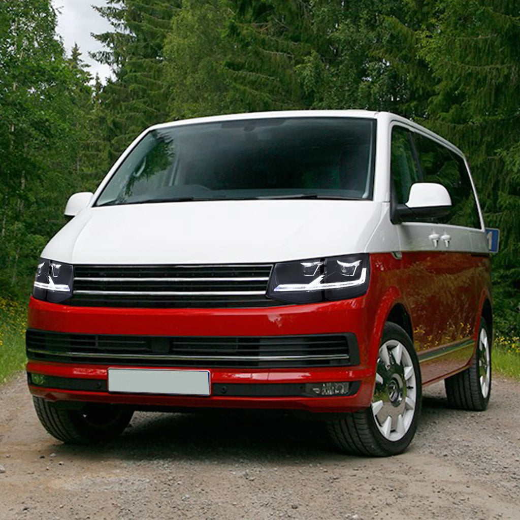 VW Transporter T6 with VLAND LED headlights fitted