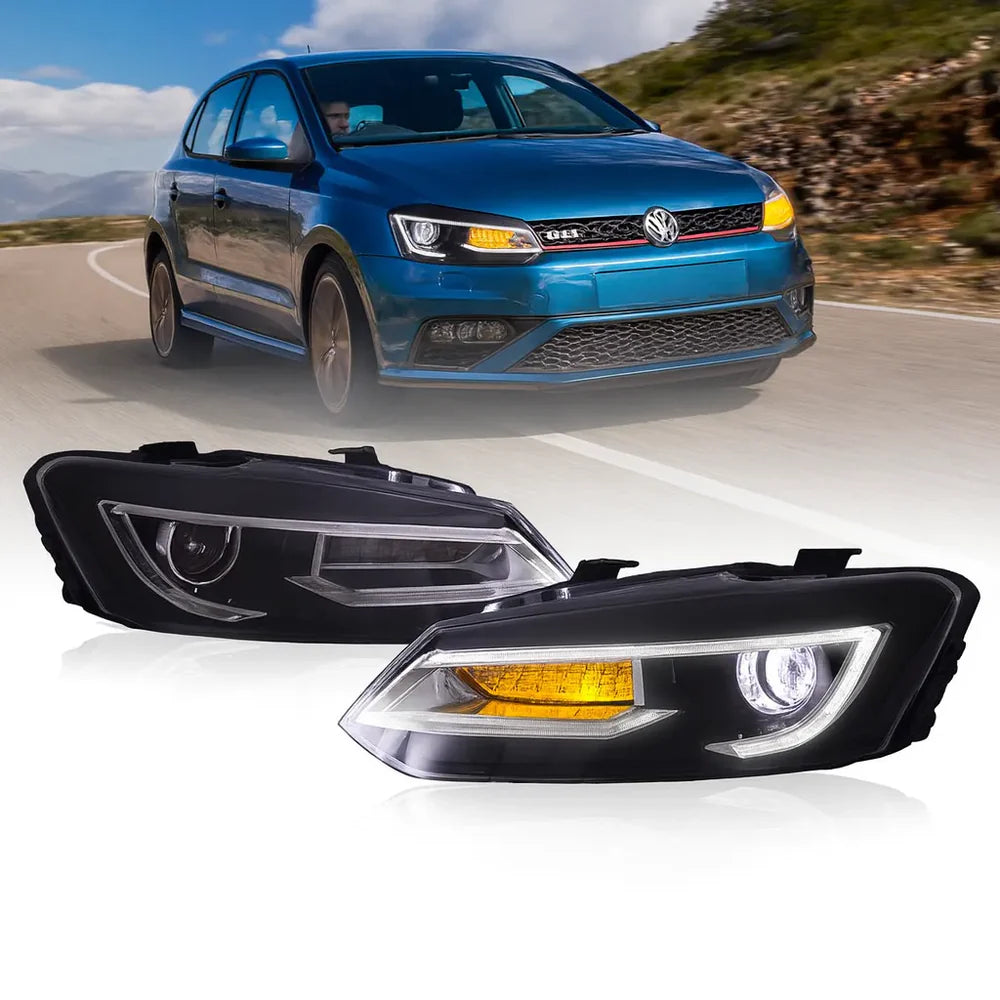 VLAND Plug and Play LED Headlights for 2009–2017 VW Polo MK5 6R 6C